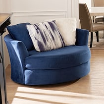 cordelle blue swivel chair   