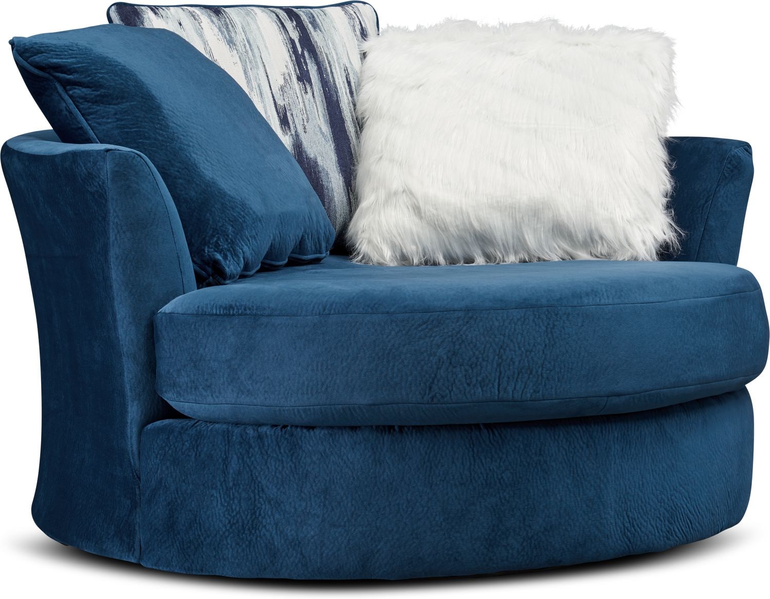 blue swivel glider