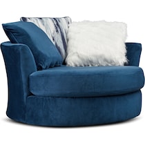 cordelle blue swivel chair   