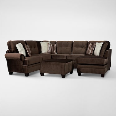 Cordelle 3-Piece Sectional with Chaise and Ottoman Set