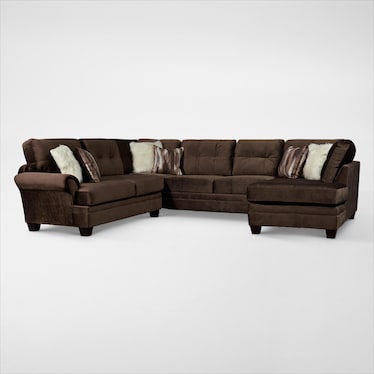 Cordelle 3-Piece Sectional with Chaise and Ottoman Set