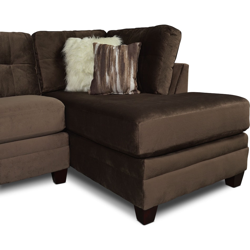 cordelle dark brown  pc sectional and chair   