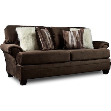 Cordelle Sofa, Loveseat and Swivel Chair - Chocolate