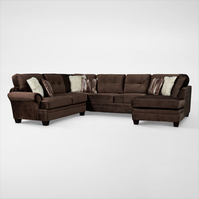 Living Room Furniture - Cordelle 3-Piece Sectional with Chaise