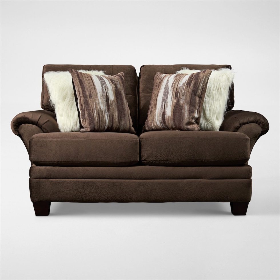 cordelle dark brown loveseat web   