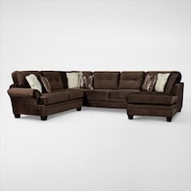 cordelle dark brown sectional   