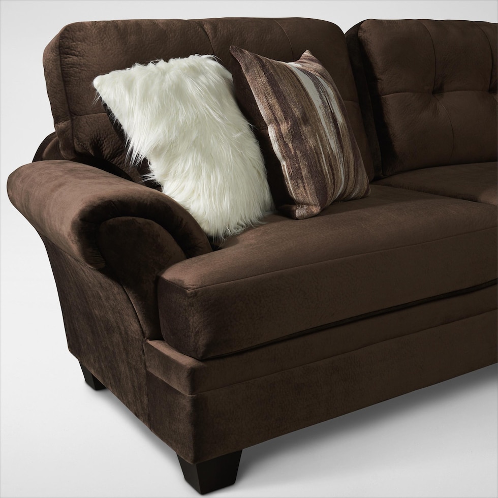 cordelle dark brown sectional   