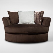 cordelle dark brown swivel chair   