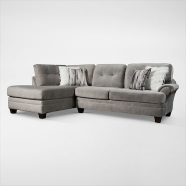Cordelle 2-Piece Sectional with Left-Facing Chaise and Swivel Chair Set - Gray