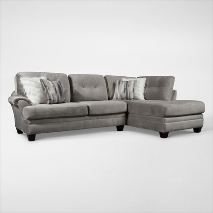 Cordelle 2-Piece Sectional with Right-Facing Chaise - Gray