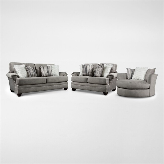 Cordelle Sofa Loveseat And Swivel Chair American Signature