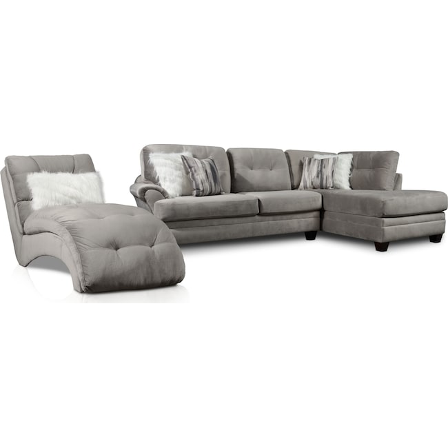 Living Room Furniture - Cordelle 2-Piece Sectional and Chaise