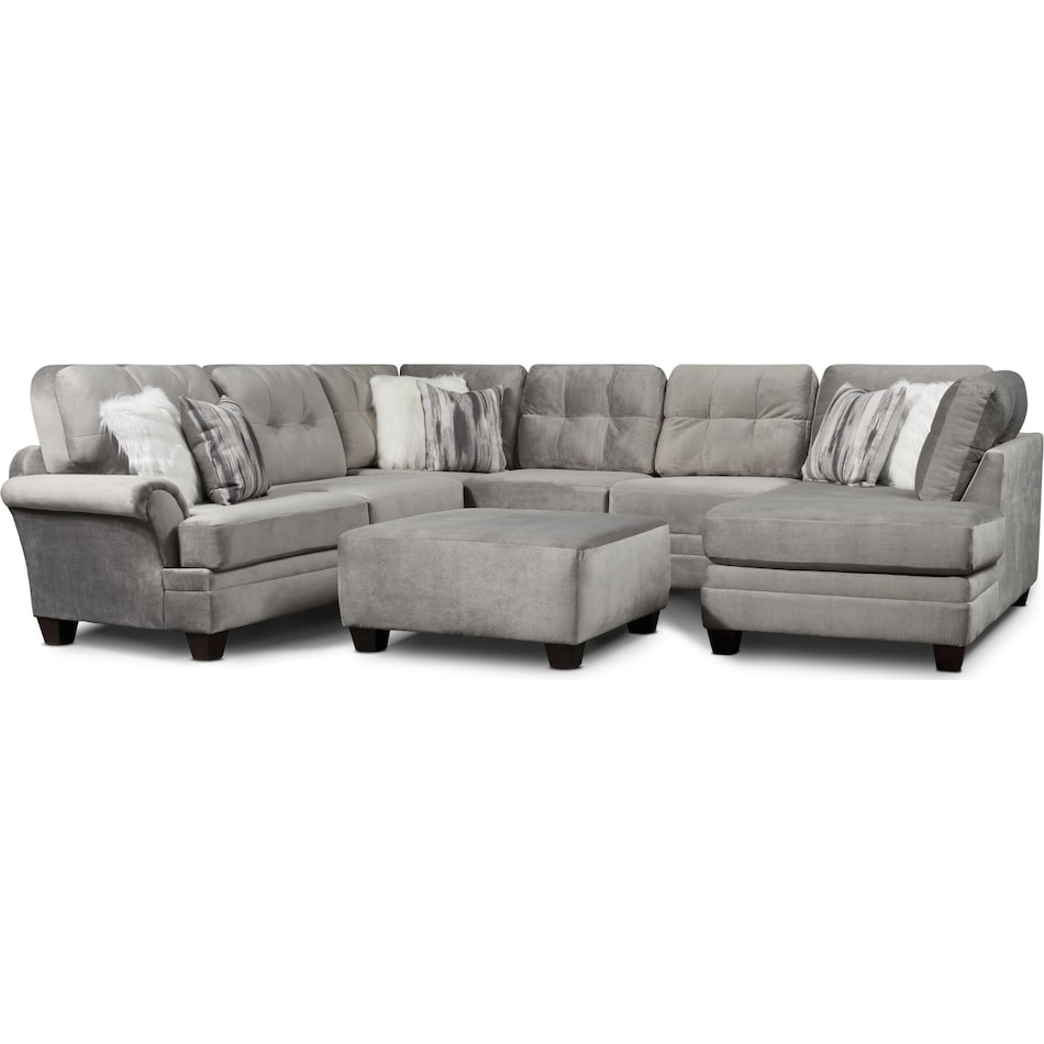 cordelle gray  pc sectional and ottoman   
