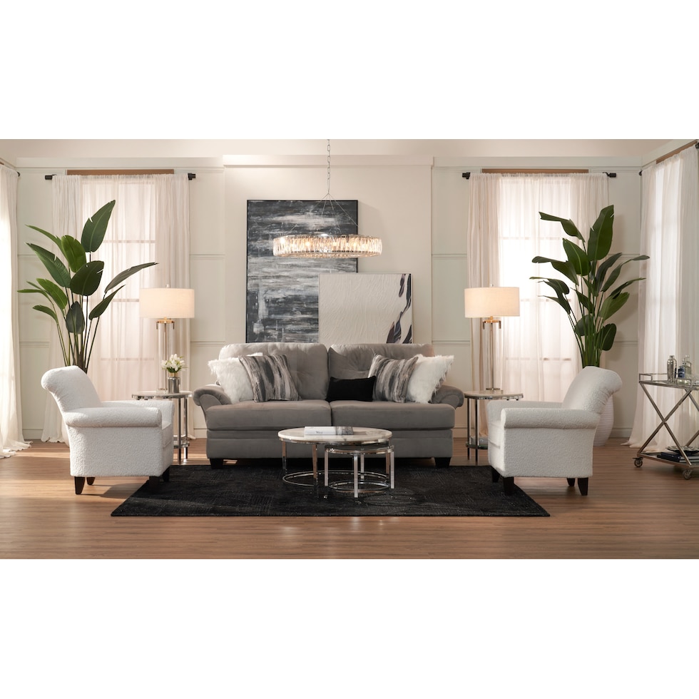 cordelle gray sofa   