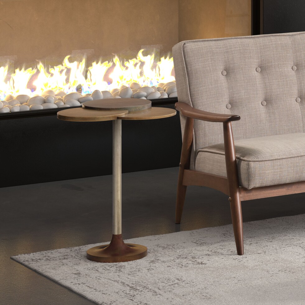 core blue and gold accent table   