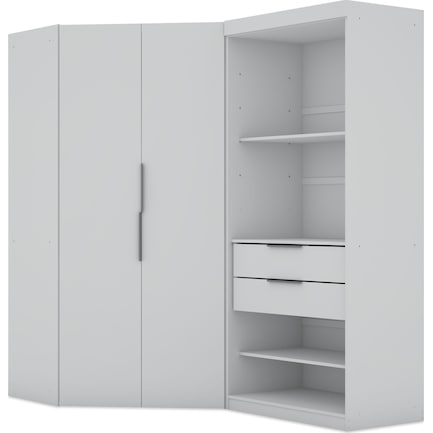Cornell Set of 2 Semi-Open Corner Closets - White