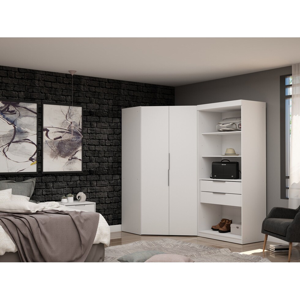 cornell white wardrobe   
