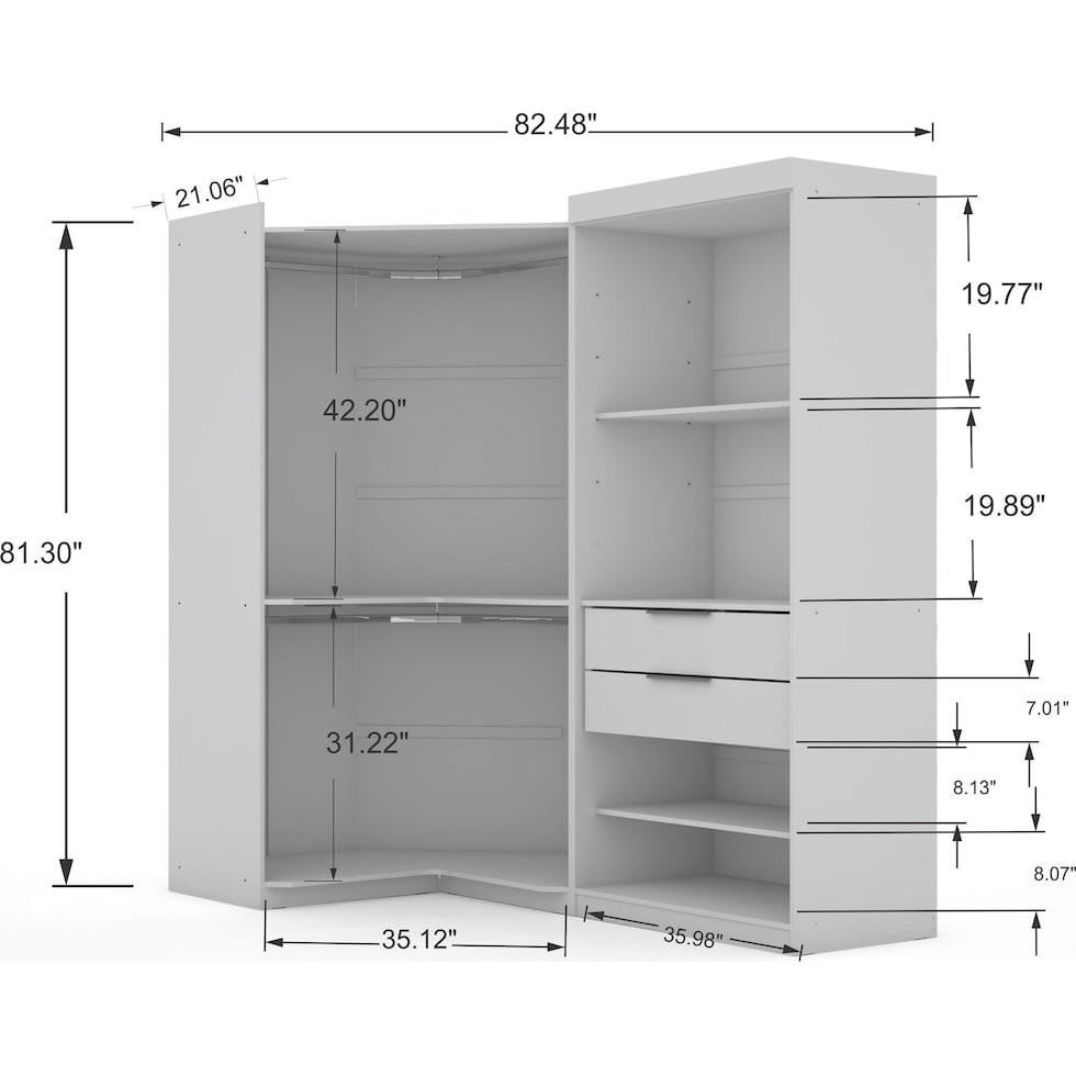 cornell white wardrobe   