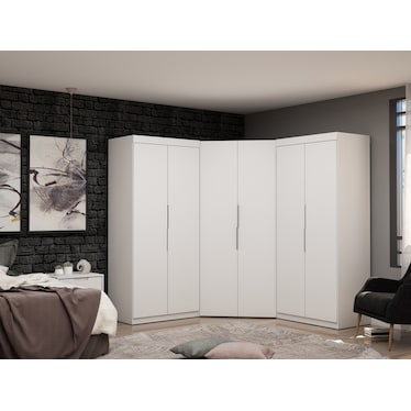 Cornell 3 Section Corner Closet - White