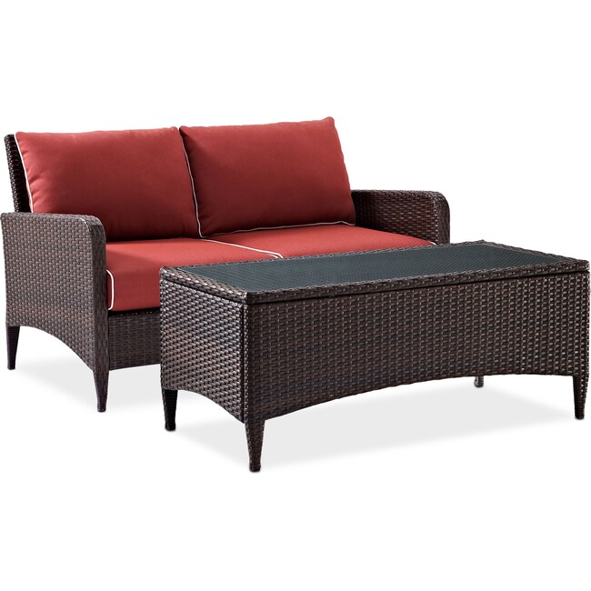 Outdoor Furniture - Corona Outdoor Loveseat and Coffee Table Set