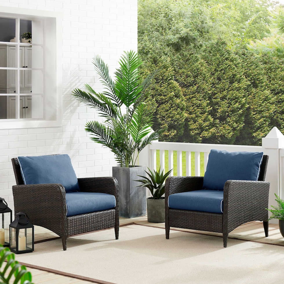 corona blue outdoor chair set   