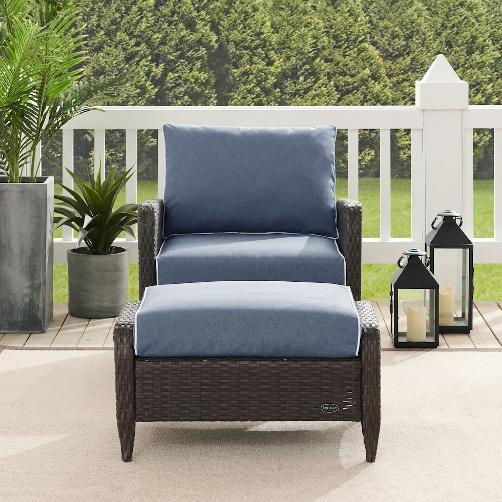 corona blue outdoor chair set   