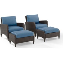 corona blue outdoor chair set   