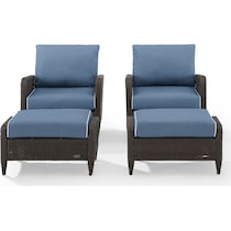 corona blue outdoor chair set   