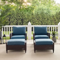 corona blue outdoor chair set   
