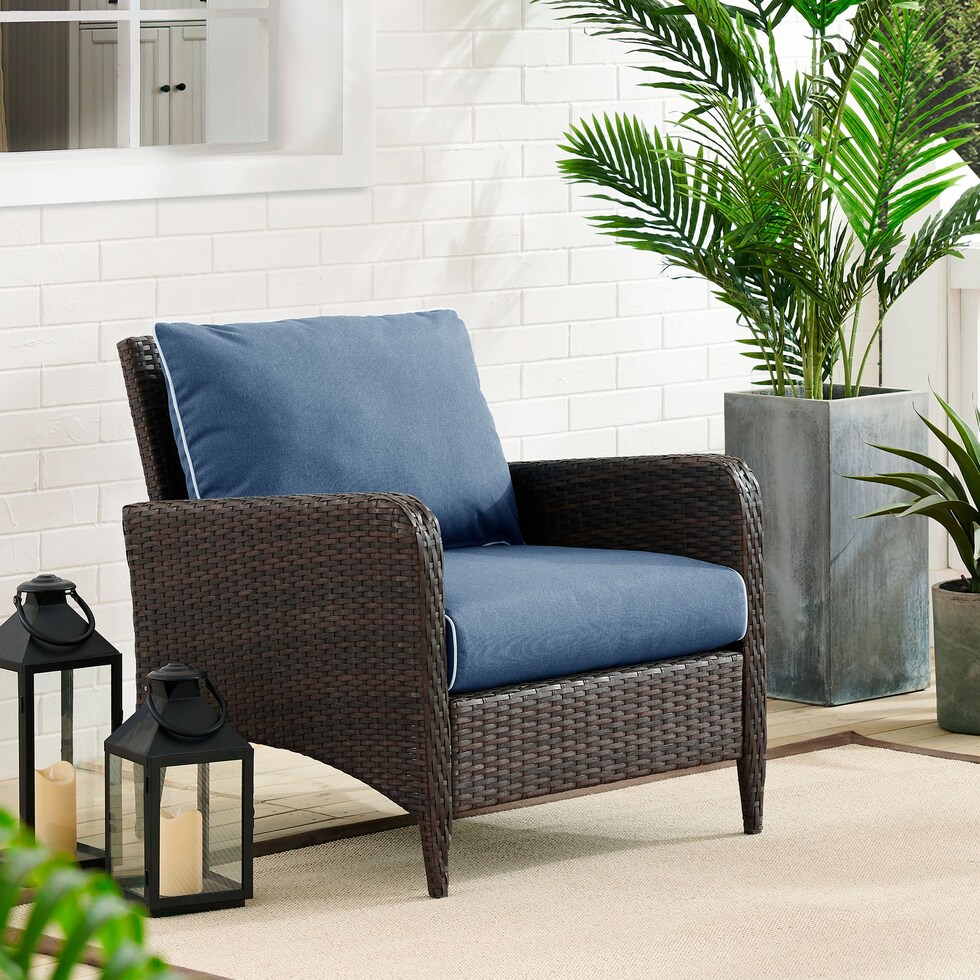 corona blue outdoor chair   