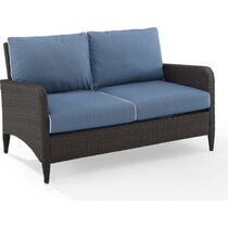 corona blue outdoor loveseat   