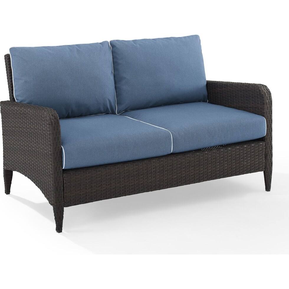 corona blue outdoor loveseat   