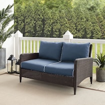 corona blue outdoor loveseat   
