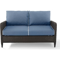 corona blue outdoor loveseat   