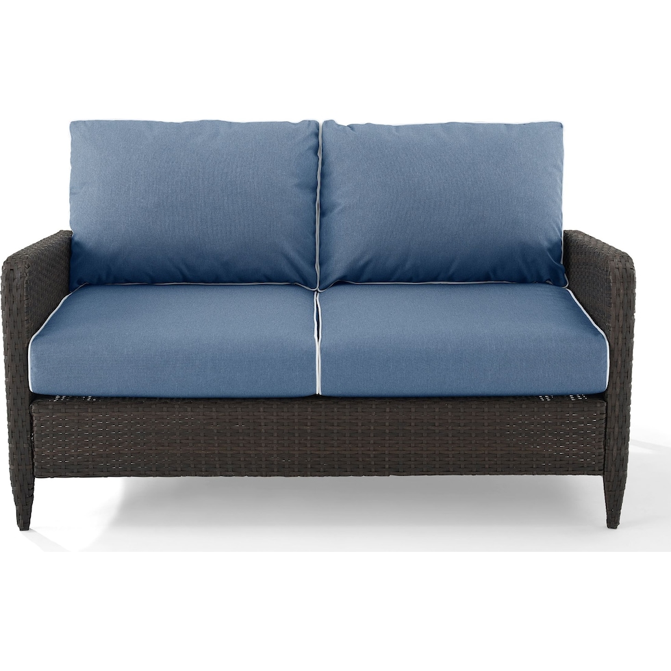 corona blue outdoor loveseat   