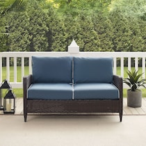 corona blue outdoor loveseat   