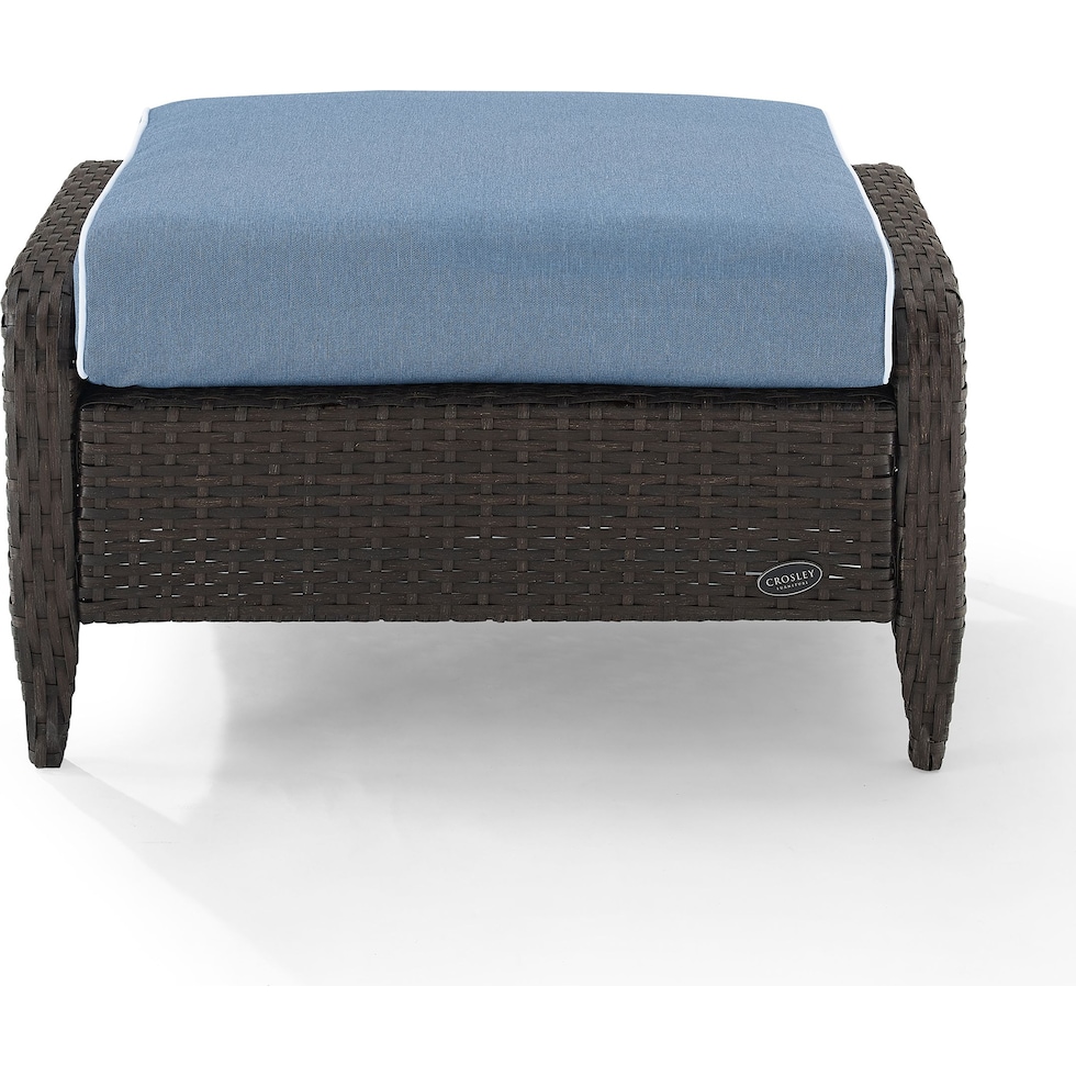 corona blue outdoor ottoman   