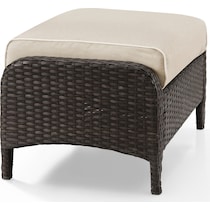 corona light brown outdoor ottoman   