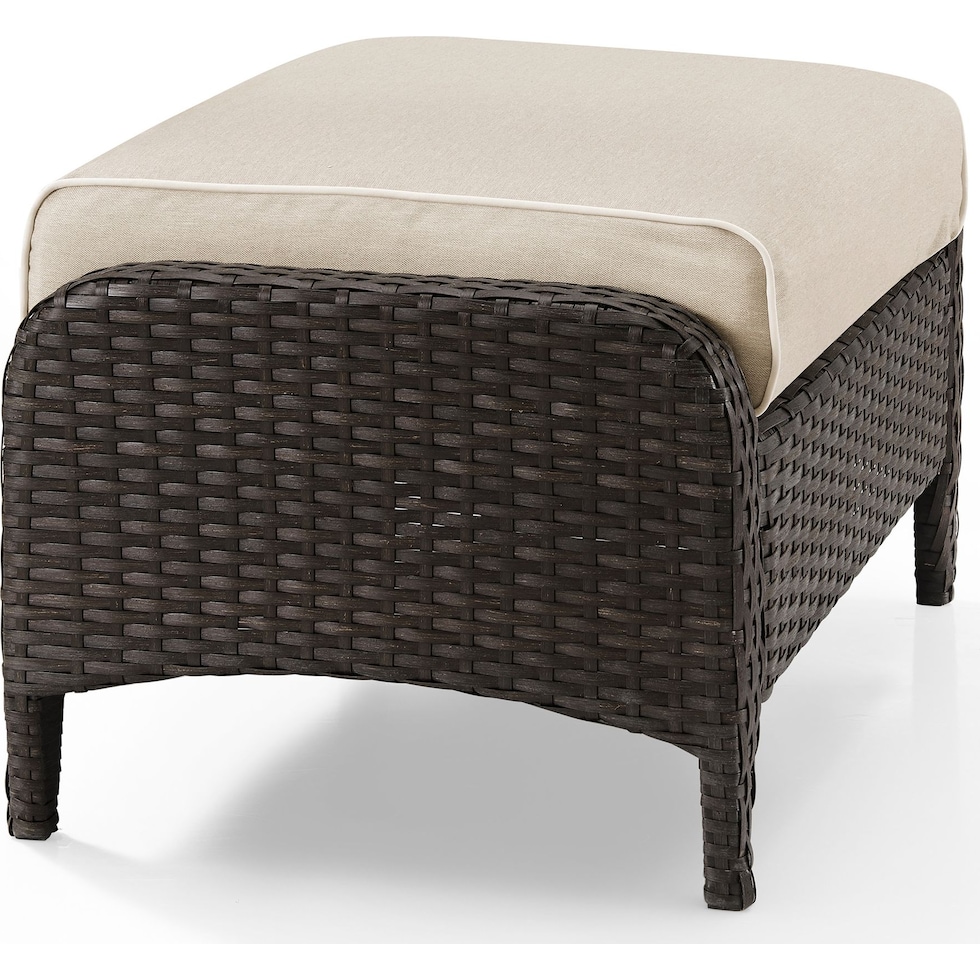 corona light brown outdoor ottoman   