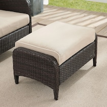 corona light brown outdoor ottoman   