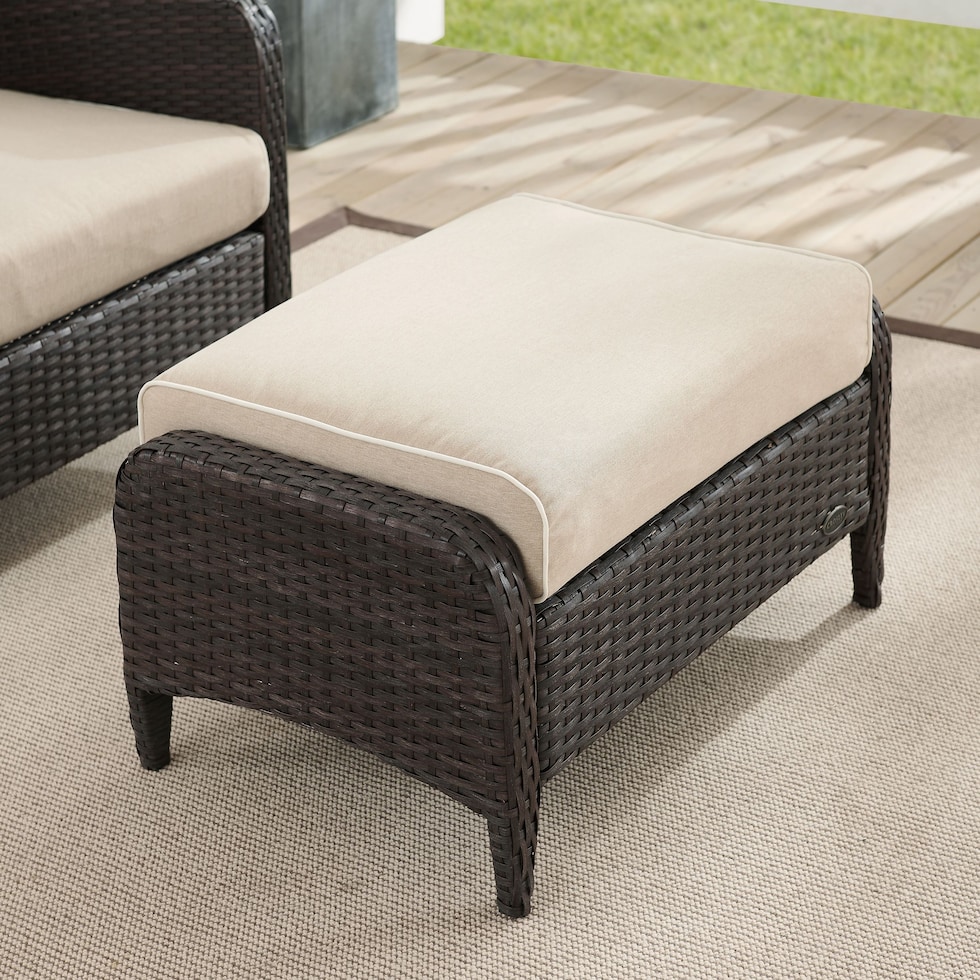 corona light brown outdoor ottoman   