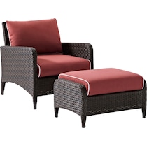 corona red outdoor chair set   
