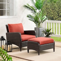 corona red outdoor chair set   