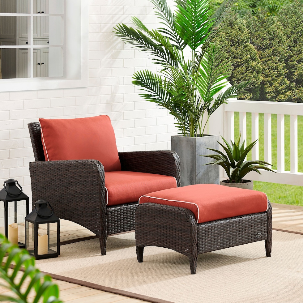 corona red outdoor chair set   