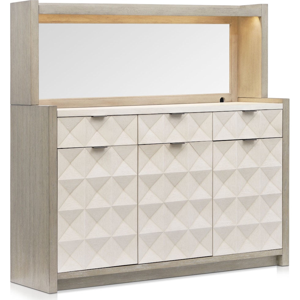 coronado dining ivory gray server   
