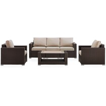 coronado dark brown outdoor sofa set   