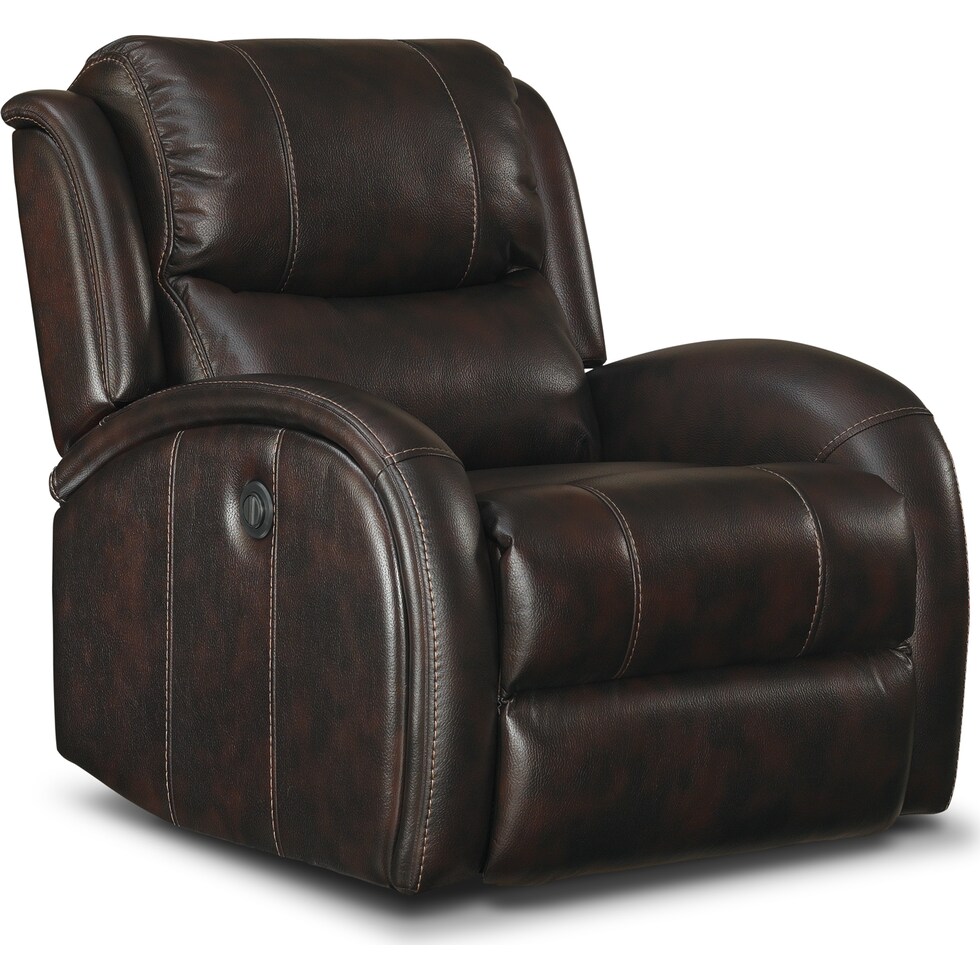 corsica dark brown power recliner   