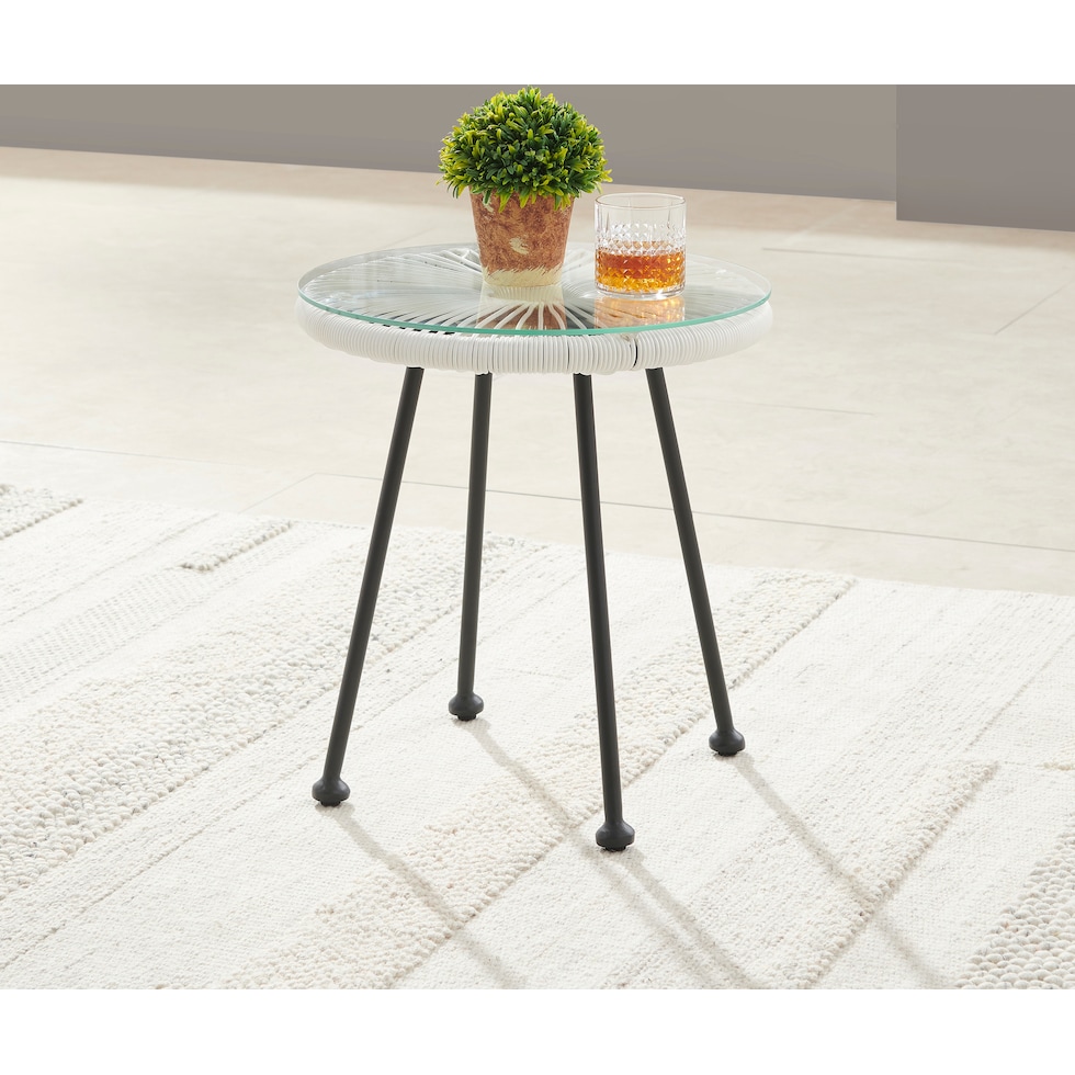 cosgrove white outdoor end table   