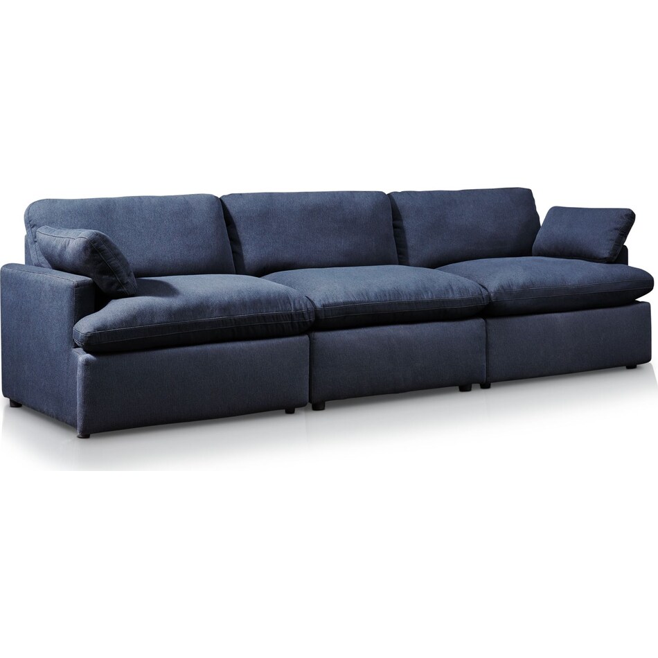 cozy blue  pc power reclining sectional   