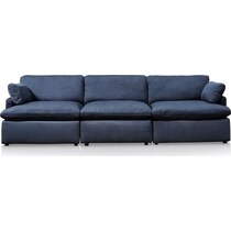 cozy blue sofa   